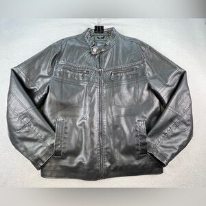 Vintage Whispering Smith Faux Leather Jacket Large quilted lining.
